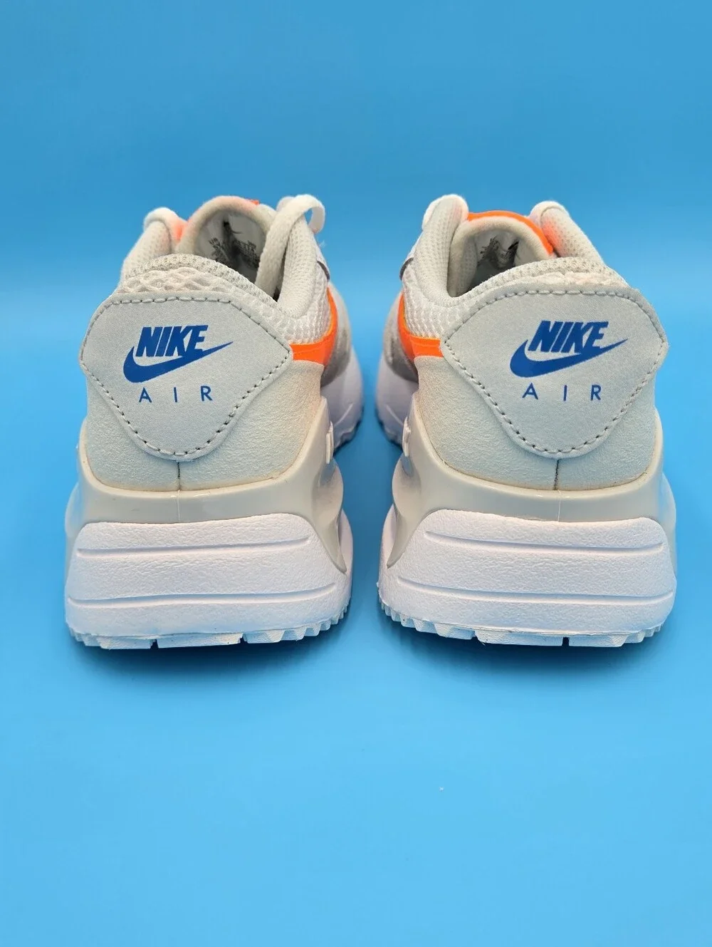 Nike Kids Air Max Systm (GS) Sneaker - White with Orange Swoosh DQ0284 114 5y